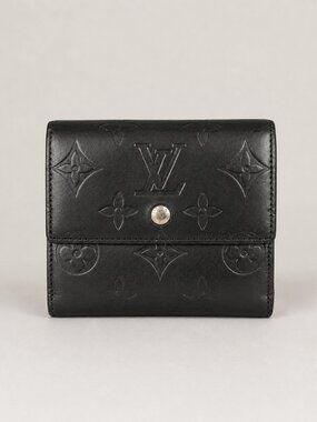 Louis Vuitton Elise Trifold Wallet Black Monogram Vernis Preowned